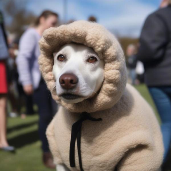 Dog in Sheep Costume Attending an Event