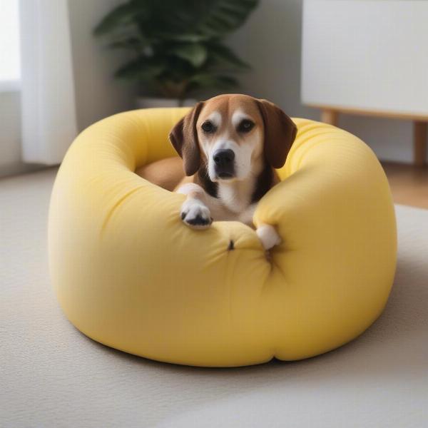 Dog Lying in a Banana Bed