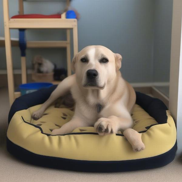 Dog resting at daycare