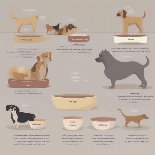 Choosing a bowl for a dog by size