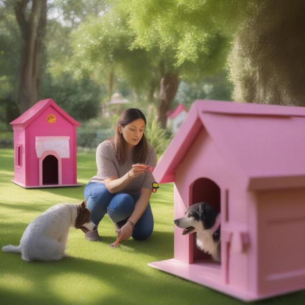 Choosing a pink dog house