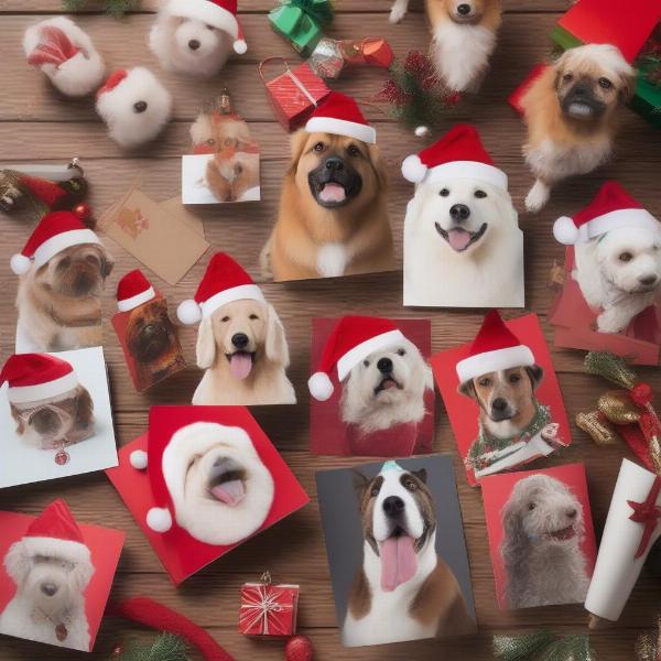 Choosing a funny dog Christmas card