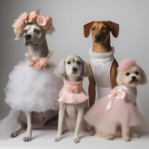 Choosing a dress for a wedding dog