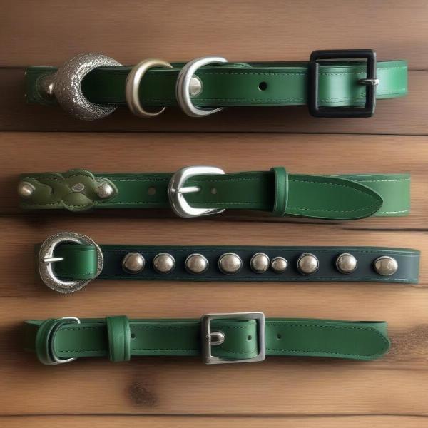 Choosing a green leather collar for a dog