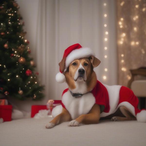 Tips for photographing your dog in a Santa suit