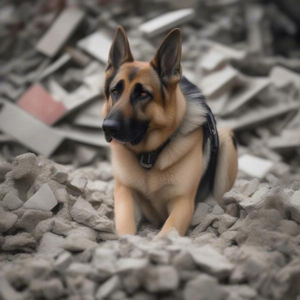 City Morgue Dog Searching Rubble