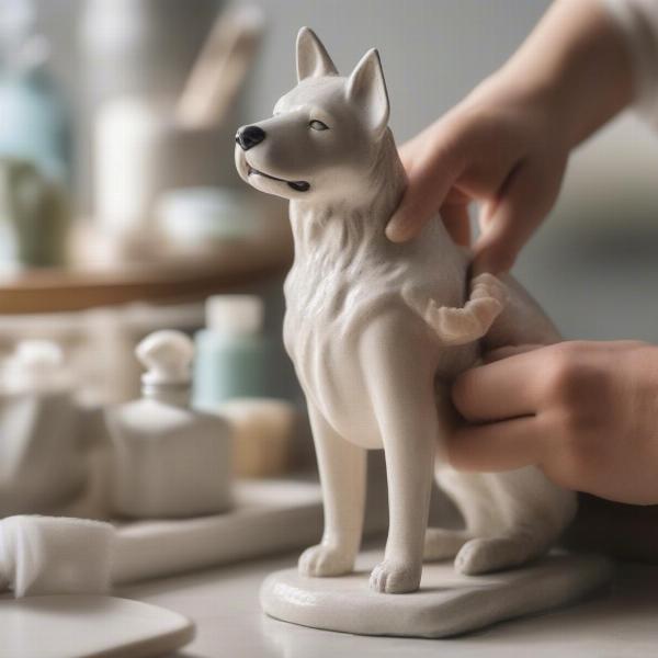 Cleaning Antique Ceramic Dog Figurines