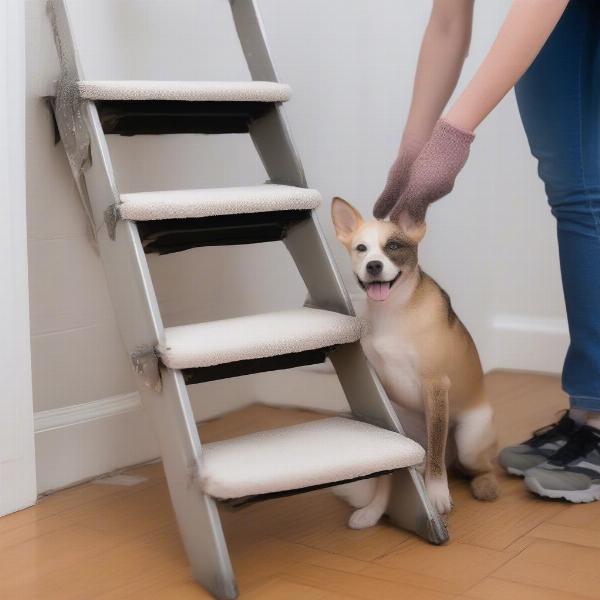 Cleaning collapsible dog stairs