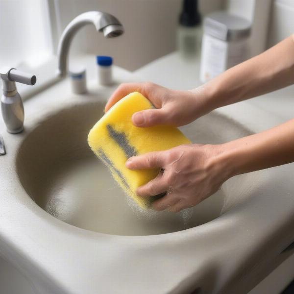 Cleaning a Concrete Dog Bowl