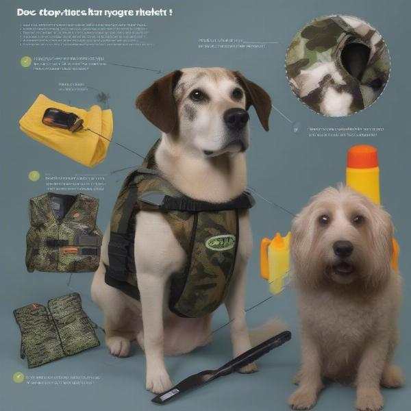 Proper cleaning and maintenance of a dog camo life jacket.