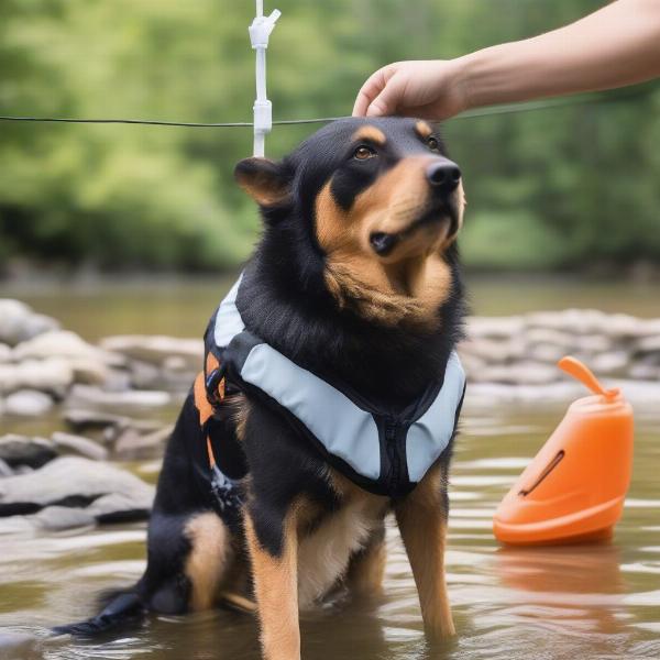 Cleaning a neoprene dog life jacket