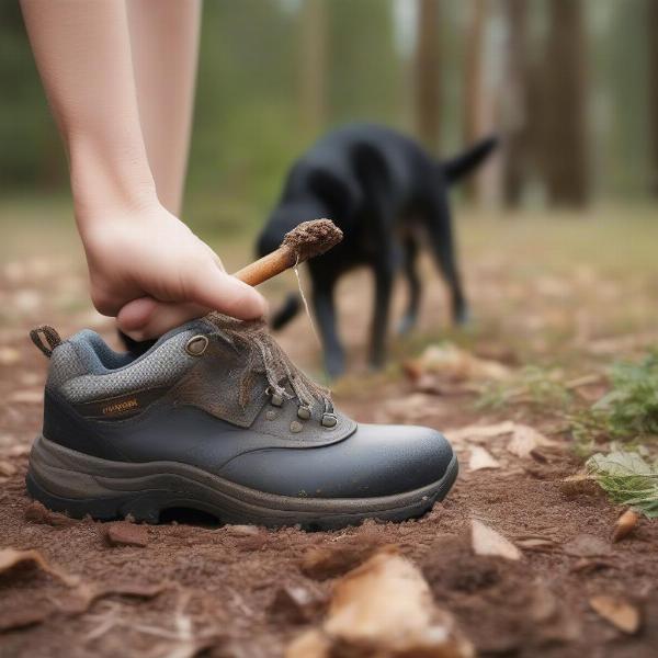 Cleaning dog poop off shoes