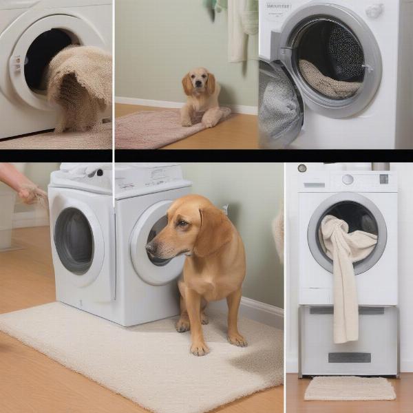 Washing and drying a dog rug