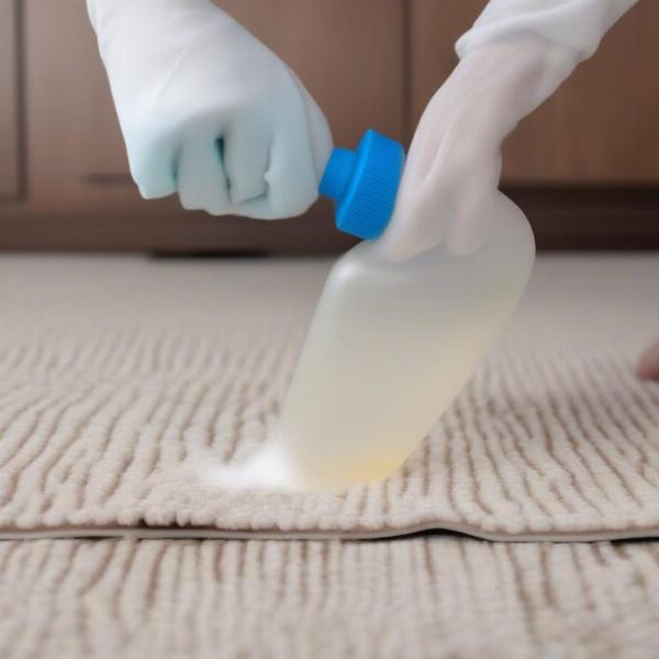 Cleaning dog urine stain from rug