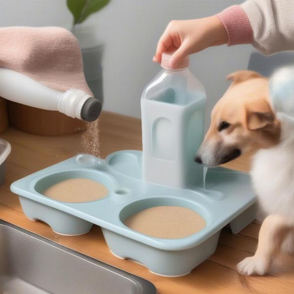 Cleaning an Elevated Dog Feeder