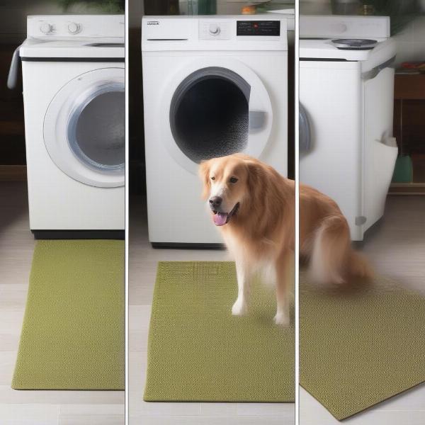 Cleaning an extra large dog mat