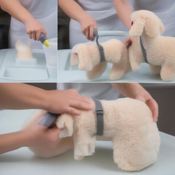 Cleaning Plush Dog Harness