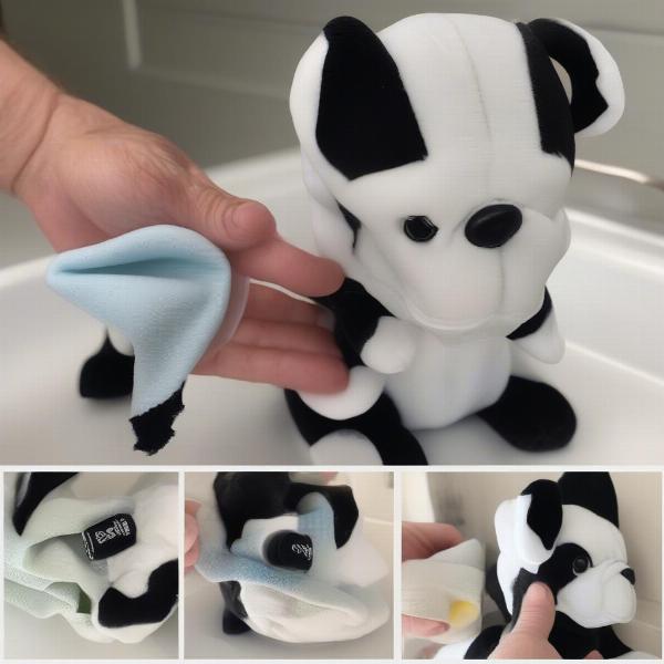 Cleaning a Stuffed Boston Terrier