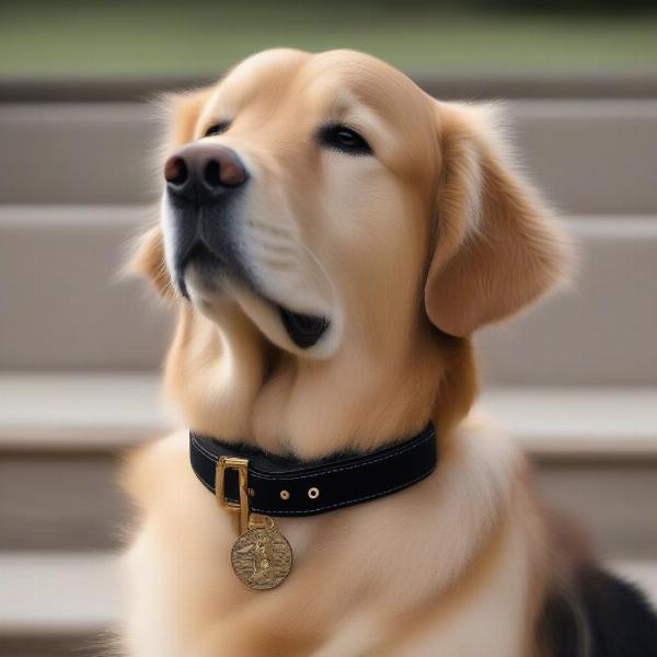 Golden Retriever Wearing a Clerical Dog Collar