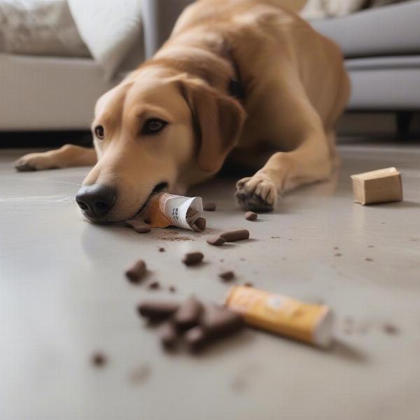 Coffee Sticks and a Curious Dog