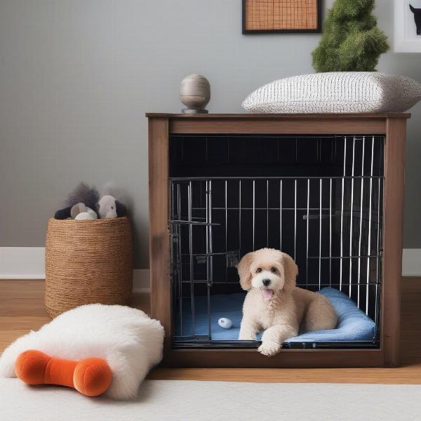 Comfortable Dog Crate Setup