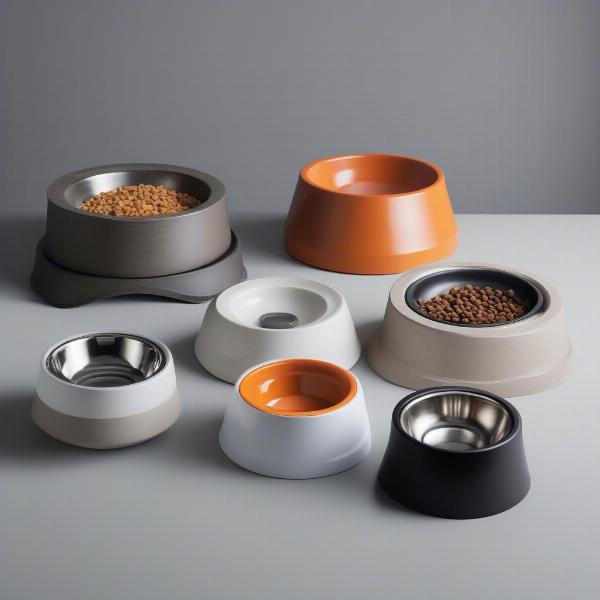 Modern Dog Bowl Materials: Stainless steel, ceramic, plastic, and elevated options.