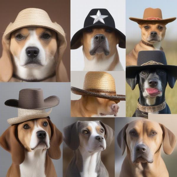 Cowboy dog hats come in various sizes, from small to extra-large.