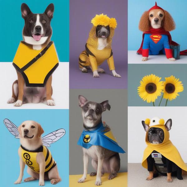 Dogs in various costumes