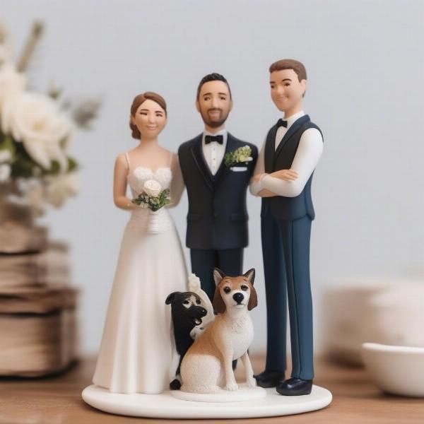 Custom Cake Topper Wedding Dog