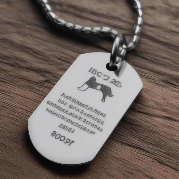 Example of Information on a Dog Tag