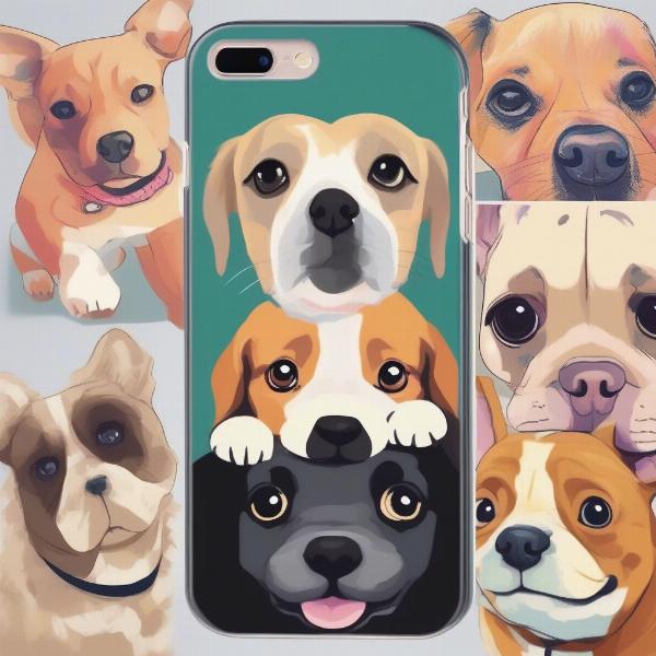 Cute dog phone cases with various breeds and designs