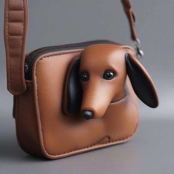 Close-up of a dachshund dog purse