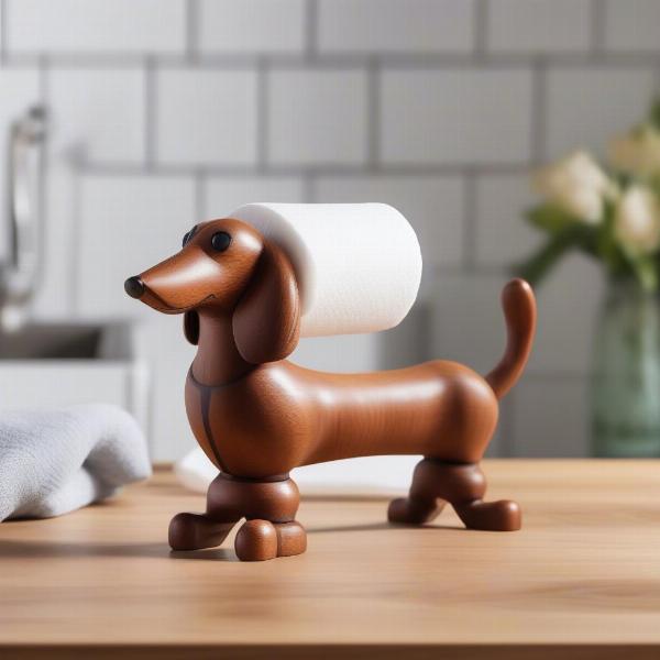 Dachshund paper towel holder