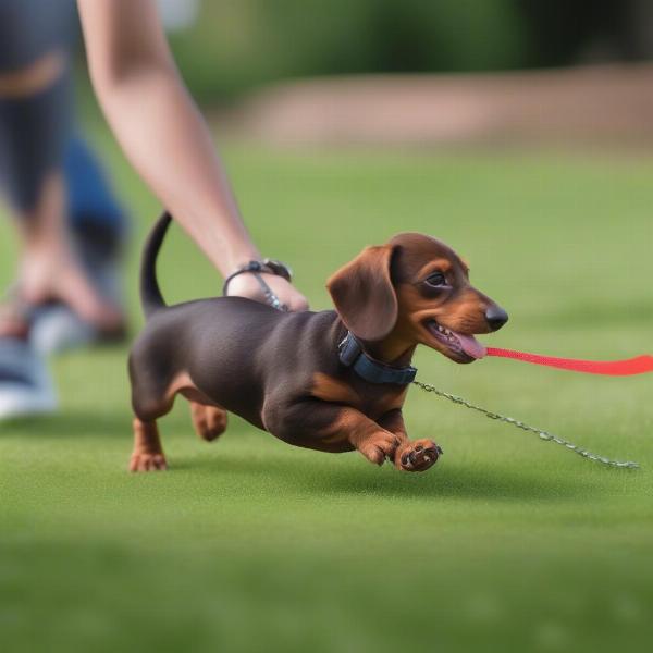 Dachshund race training