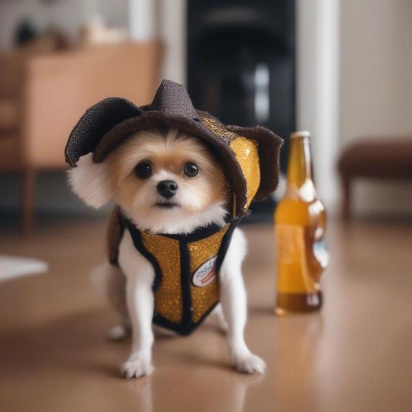 Ensuring your dog's safety with a beer costume