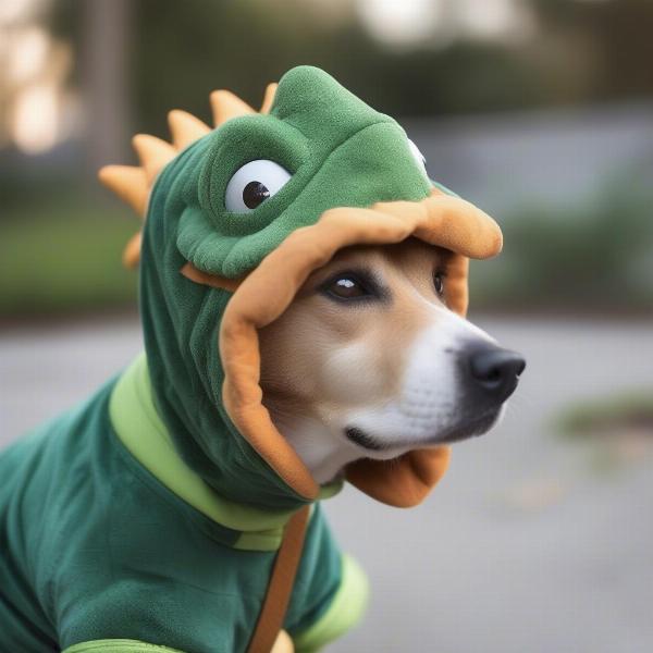 Ensuring your dog's safety in a dinosaur costume