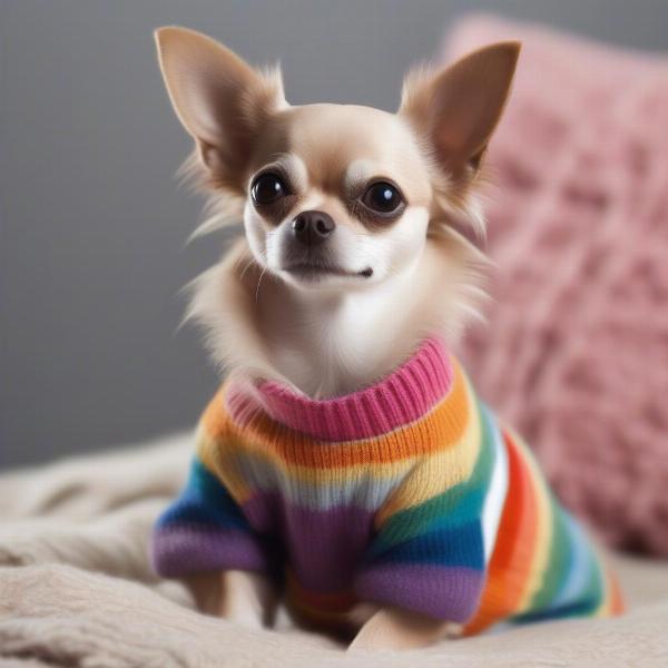 Ensuring Safety and Comfort for a Dog in a Rainbow Costume