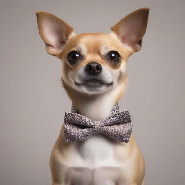 Dapper dog wearing a bow tie