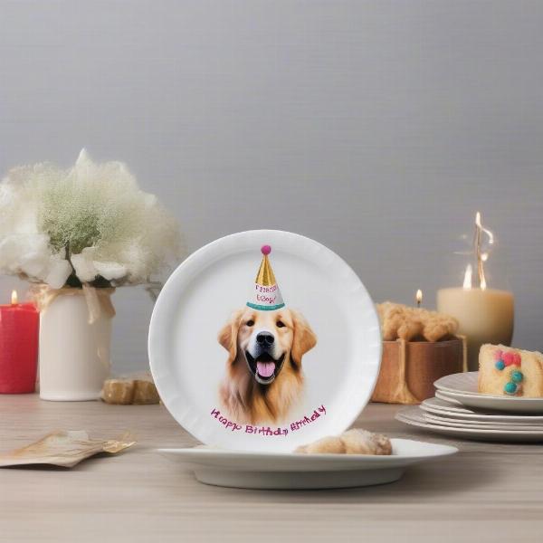 Personalized Dog Birthday Plates