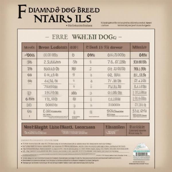 Diamond Naturals Large Breed Dog Food Feeding Chart