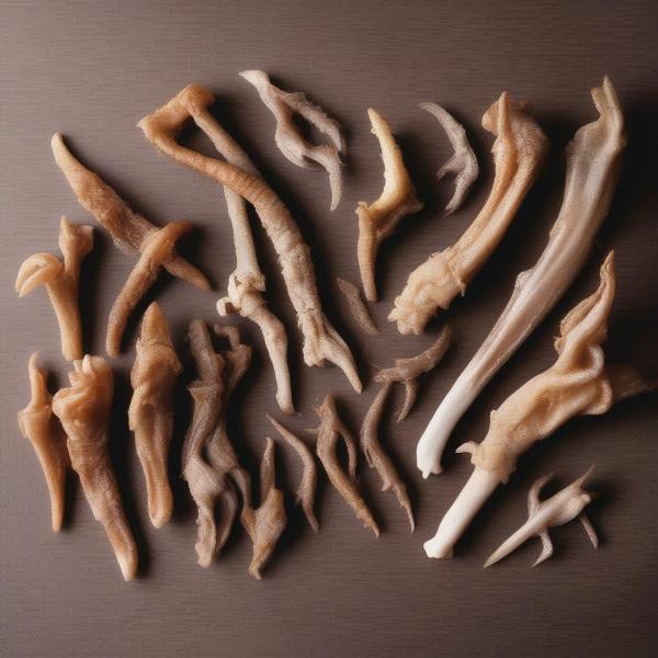 Variety of Dried Chicken Feet for Dogs