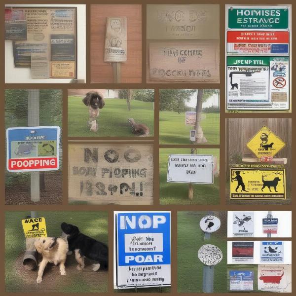 Variety of No Pooping Dog Signs