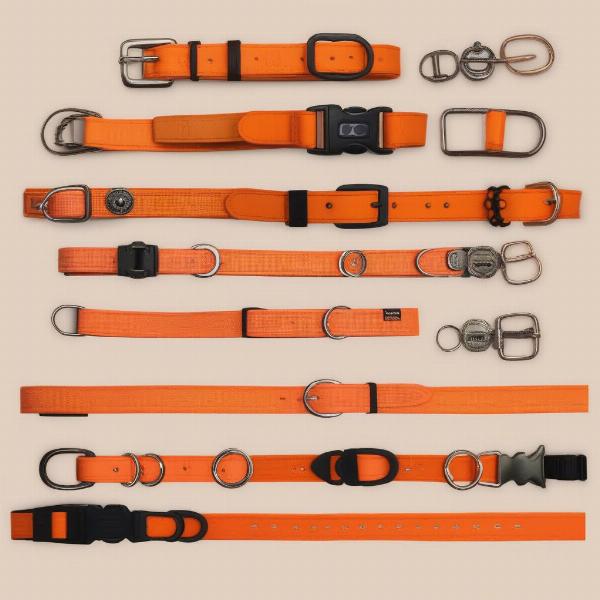 Variety of orange dog collars