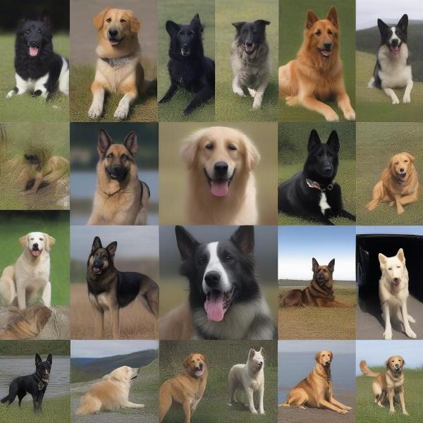 Different rescue dog breeds