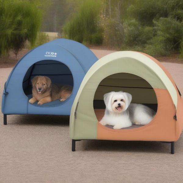 Different sizes of dog canopy beds