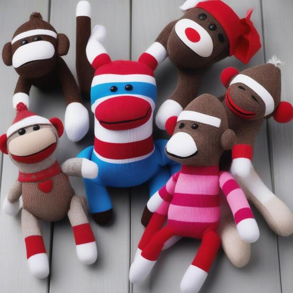 Different sock monkey toys for dogs