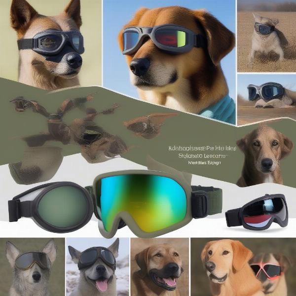 Different types of dog goggles for hunting