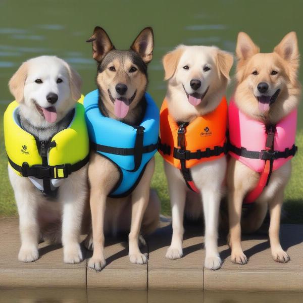 Different types of dog life jackets available in the UK