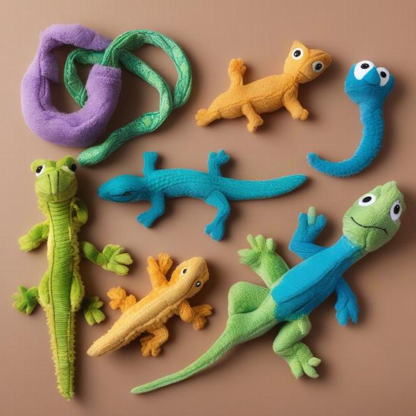 Different types of lizard toys for dogs