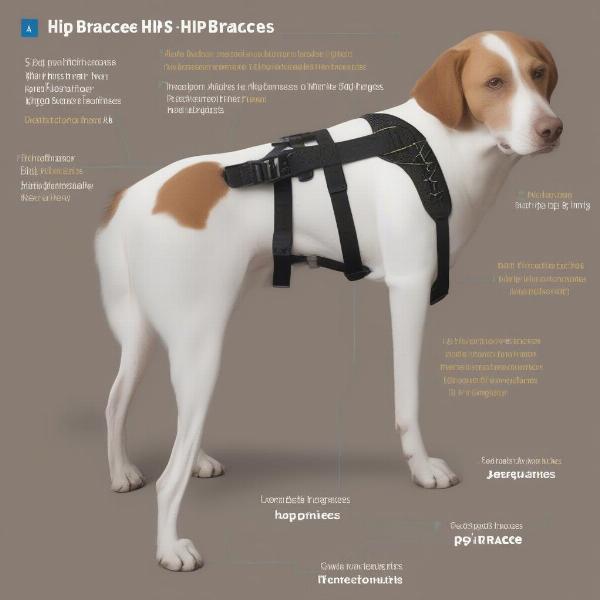 Various types of hip braces for dogs, highlighting different designs and functionalities.